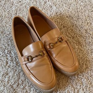 a new day Chestnut Brown Leather Loafers with Metal Horsebit